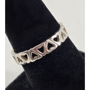 Vintage Sterling Cut Out Heart Infinity Band Ring Sz 6.75